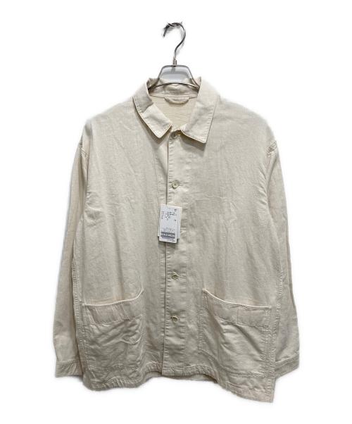 EDIFICE（エディフィス）EDIFICE (エディフィス) リネンブレンドシャツ ベージュ サイズ:Lの古着・服飾アイテム