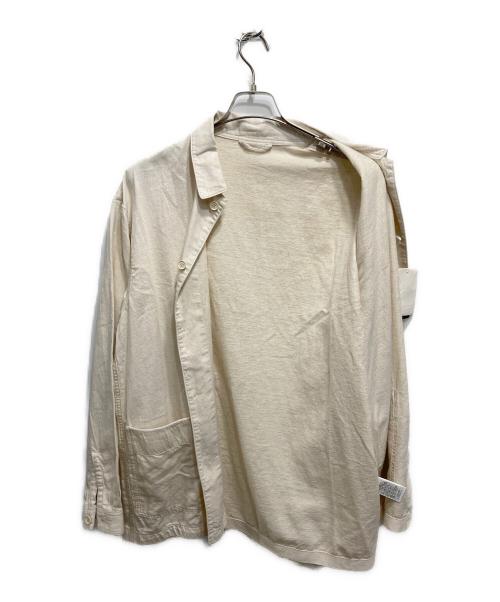 EDIFICE（エディフィス）EDIFICE (エディフィス) リネンブレンドシャツ ベージュ サイズ:Lの古着・服飾アイテム