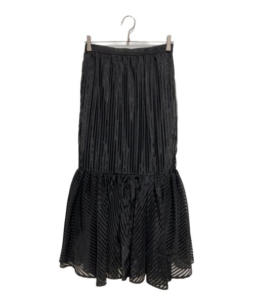 elenore（エレノア）elenore (エレノア) ストライプスカート ブラック サイズ:M 未使用品の古着・服飾アイテム