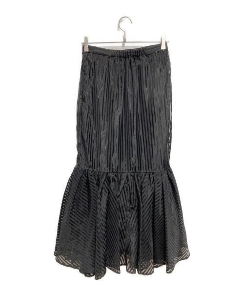 elenore（エレノア）elenore (エレノア) ストライプスカート ブラック サイズ:M 未使用品の古着・服飾アイテム