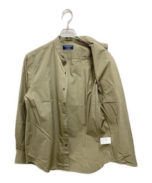 TOMORROW LAND PILGRIM（トゥモローランド ピルグリム）TOMORROW LAND PILGRIM (トゥモローランド ピルグリム) ブリティッシュポプリン バンドカラーシャツ グリーン サイズ:Ｍの古着・服飾アイテム