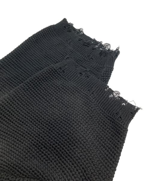 MAISON SPECIAL（メゾンスペシャル）MAISON SPECIAL (メゾンスペシャル) ストローヤーンプライムオーバーダメージメッシュニットVネックTシャツ ブラック サイズ:01の古着・服飾アイテム