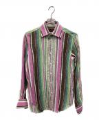 ETROエトロ）の古着「ストライプリネンシャツ」｜マルチカラー