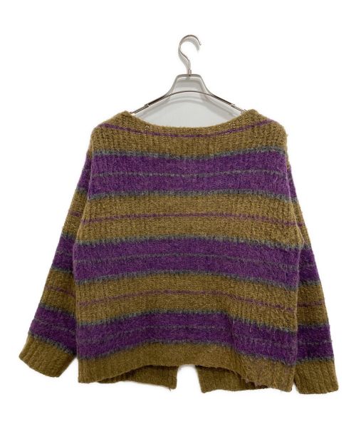 PERVERZE（パーバーズ）PERVERZE (パーバーズ) モヘヤブレンドニットカーディガン パープル×ブラウン サイズ:Freeの古着・服飾アイテム