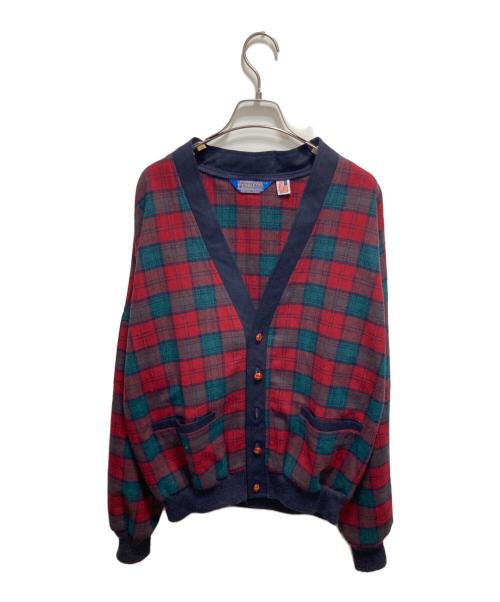 PENDLETON（ペンドルトン）PENDLETON (ペンドルトン) 80ｓ～チェックカーディガン レッド サイズ:Ⅼの古着・服飾アイテム