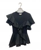 ALEXANDER McQUEENアレキサンダーマックイーン）の古着「フリル付半袖カットソー」｜ブラック
