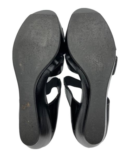 MARNI（マルニ）MARNI (マルニ) エナメルウェッジソールサンダル ブラック サイズ:37の古着・服飾アイテム