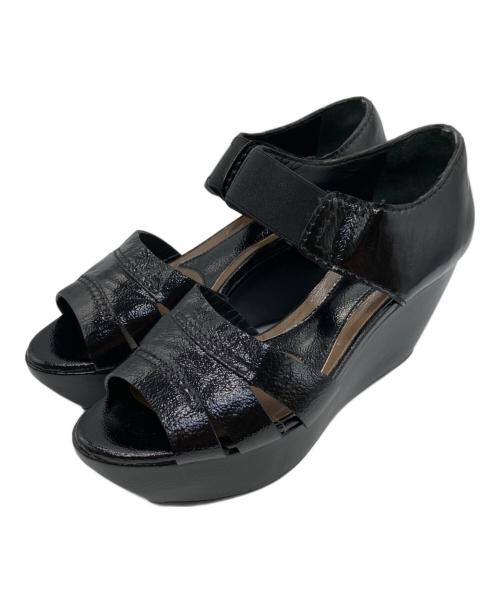 MARNI（マルニ）MARNI (マルニ) エナメルウェッジソールサンダル ブラック サイズ:37の古着・服飾アイテム