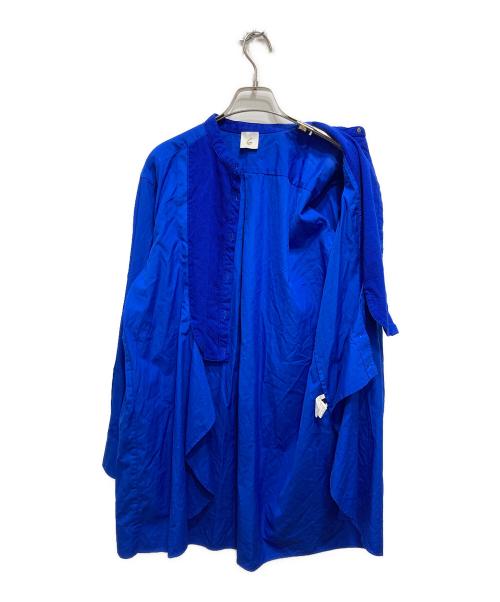 6(ROKU) BEAUTY&YOUTH（ロク ビューティーアンドユース）6(ROKU) BEAUTY&YOUTH (ロク ビューティーアンドユース) ドッキングデザインノーカラーシャツ ブルー サイズ:-の古着・服飾アイテム