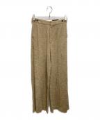 CABANキャバン）の古着「ストレッチ ネップ クロス ピンタック ワイド パンツ」｜ブラウン