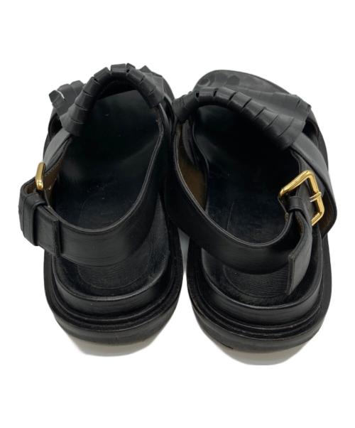 MARNI（マルニ）MARNI (マルニ) レザーキルトタッセルサンダル ブラック サイズ:-の古着・服飾アイテム