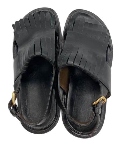 MARNI（マルニ）MARNI (マルニ) レザーキルトタッセルサンダル ブラック サイズ:-の古着・服飾アイテム