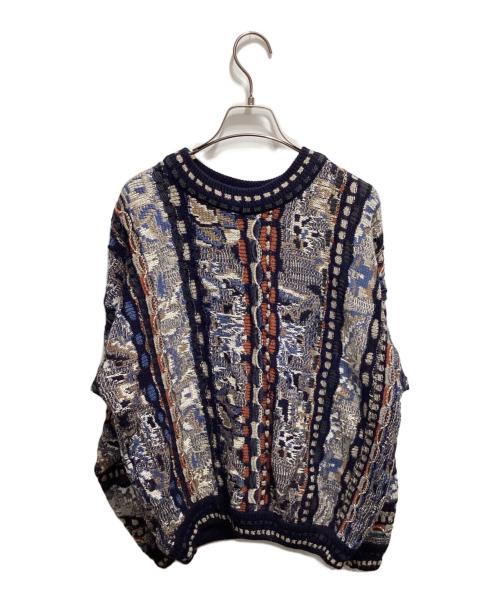 CARLO ALBERTO（カルロ アルベルト）CARLO ALBERTO (カルロ アルベルト) 3Dニット グレー×ネイビー サイズ:Ⅿの古着・服飾アイテム