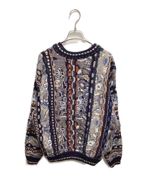 CARLO ALBERTO（カルロ アルベルト）CARLO ALBERTO (カルロ アルベルト) 3Dニット グレー×ネイビー サイズ:Ⅿの古着・服飾アイテム