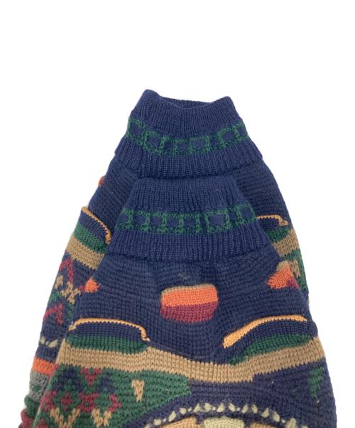 CARLO ALBERTO（カルロ アルベルト）CARLO ALBERTO (カルロ アルベルト) 3Dニット ネイビー×レッド サイズ:Ⅿの古着・服飾アイテム