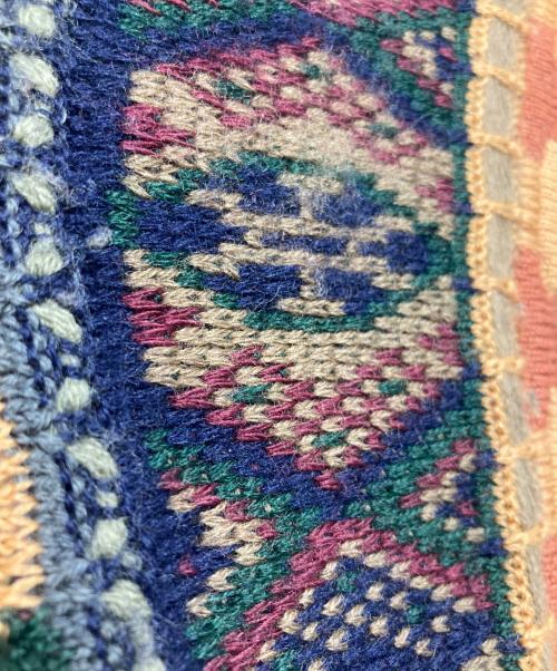 CARLO ALBERTO（カルロ アルベルト）CARLO ALBERTO (カルロ アルベルト) 3Dニット ネイビー×レッド サイズ:Ⅿの古着・服飾アイテム