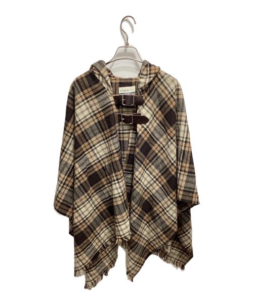 O'NEIL OF DUBLIN（オニールオブダブリン）O'NEIL OF DUBLIN (オニールオブダブリン) チェックポンチョ ブラウン サイズ:Freeの古着・服飾アイテム