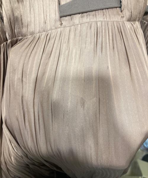 LANVIN en Bleu（ランバンオンブルー）LANVIN en Bleu (ランバンオンブルー) ギャザープリーツワンピース ブラウン サイズ:38の古着・服飾アイテム