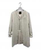 anuansアニュアンス）の古着「ツイードノーカラージャケット」｜ベージュ