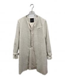 anuans（アニュアンス）の古着「ツイードノーカラージャケット」｜ベージュ