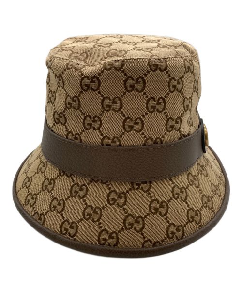 GUCCI（グッチ）GUCCI (グッチ) GGキャンバス フェドラハット ベージュ サイズ:58ｃｍの古着・服飾アイテム