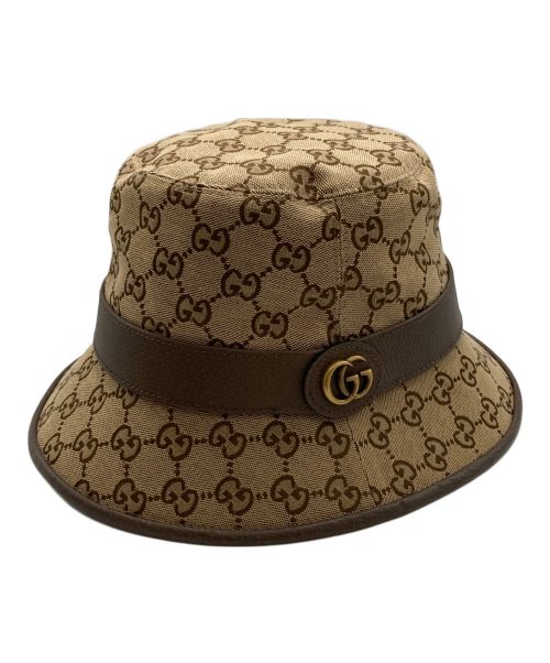 GUCCI（グッチ）GUCCI (グッチ) GGキャンバス フェドラハット ベージュ サイズ:58ｃｍの古着・服飾アイテム