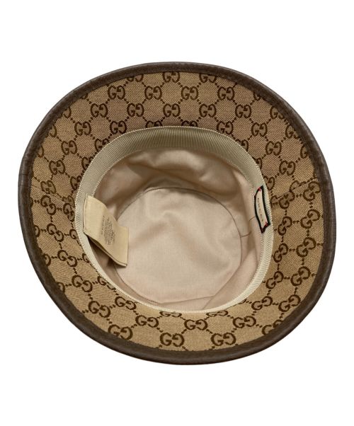 GUCCI（グッチ）GUCCI (グッチ) GGキャンバス フェドラハット ベージュ サイズ:58ｃｍの古着・服飾アイテム