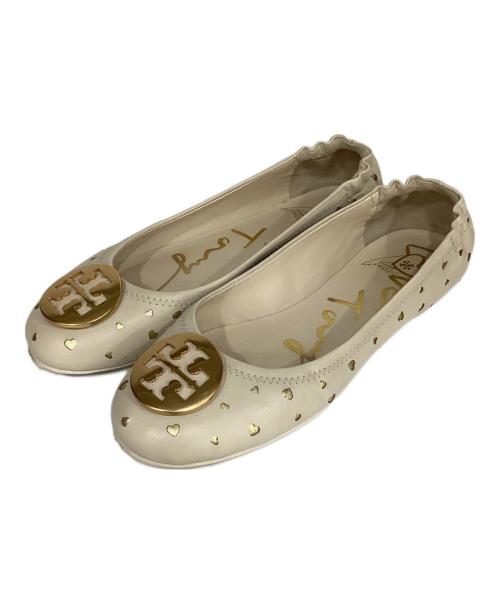TORY BURCH（トリーバーチ）TORY BURCH (トリーバーチ) ハートパンチングバレエシューズ ベージュ サイズ:7 1/2の古着・服飾アイテム
