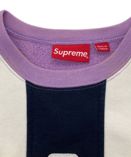 SUPREME（シュプリーム）SUPREME (シュプリーム) Vertical Logo Panel Crewneck パープル サイズ:Mの古着・服飾アイテム