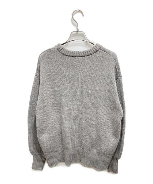 anuans（アニュアンス）anuans (アニュアンス) ダブルフェイスクルーネックニットプルオーバー グレー サイズ:FREEの古着・服飾アイテム