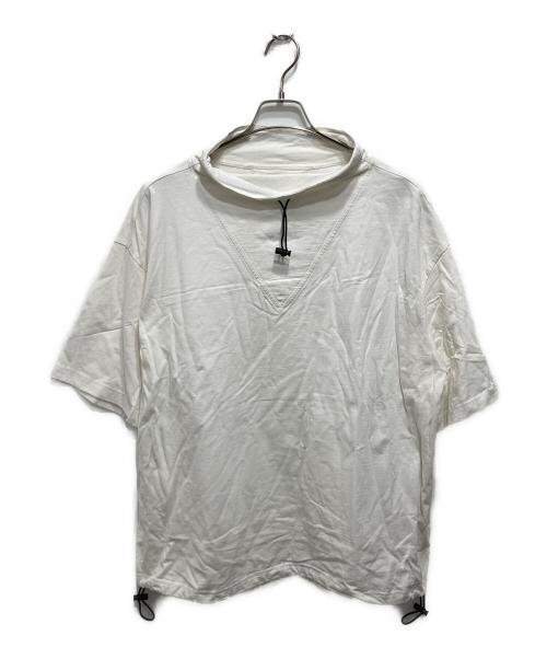 BOTTEGA VENETA（ボッテガベネタ）BOTTEGA VENETA (ボッテガベネタ) ドロー ストリング ディテール ボトルネックSSカットソー ホワイト サイズ:Mの古着・服飾アイテム