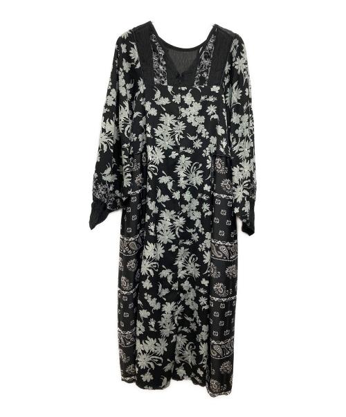 willfully（ウィルフリー）willfully (ウィルフリー) バリオスパターンパッチワークワンピース／various pattern patchwork OP ブラック サイズ:FREEの古着・服飾アイテム