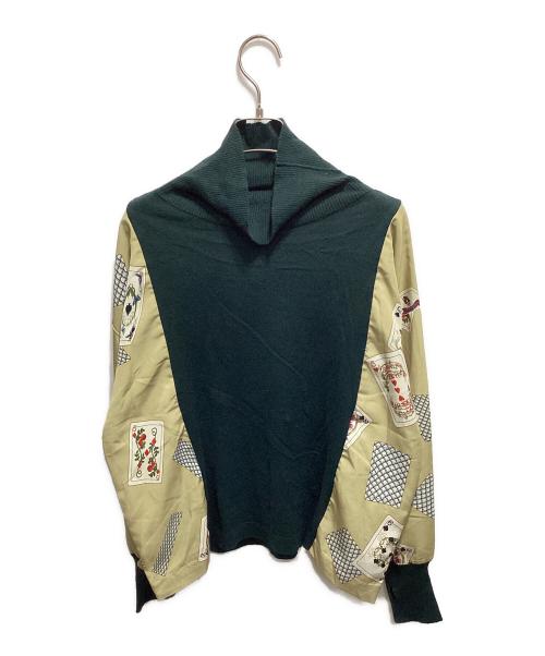 ふりふ（フリフ）ふりふ (フリフ) labyrinth ニットドッキングワンピース グリーン サイズ:-の古着・服飾アイテム