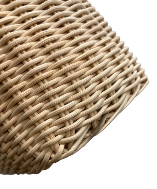 VALENTINO GARAVANI（ヴァレンティノ・ガラヴァーニ）VALENTINO GARAVANI (ヴァレンティノ・ガラヴァーニ) Vロゴウィッカーストローハンドバッグ ベージュ×ブラウン サイズ:-の古着・服飾アイテム