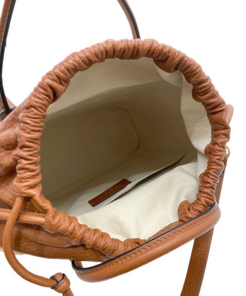 VALENTINO GARAVANI（ヴァレンティノ・ガラヴァーニ）VALENTINO GARAVANI (ヴァレンティノ・ガラヴァーニ) Vロゴウィッカーストローハンドバッグ ベージュ×ブラウン サイズ:-の古着・服飾アイテム