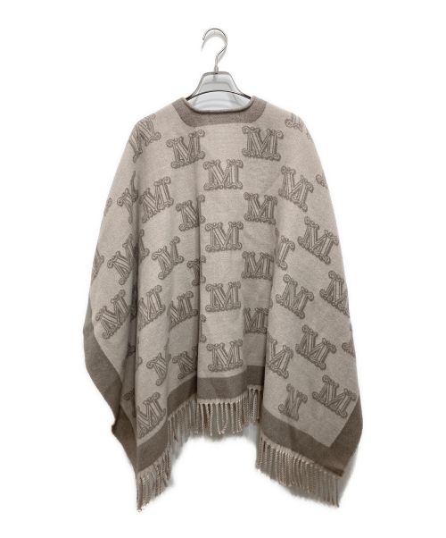 MaxMara（マックスマーラ）MaxMara (マックスマーラ) モノグラムラムウールポンチョ ベージュ サイズ:125cmの古着・服飾アイテム