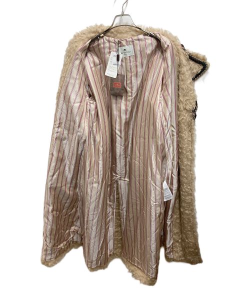 ETRO（エトロ）ETRO (エトロ) ロープトリミングファーコート ベージュ サイズ:36の古着・服飾アイテム