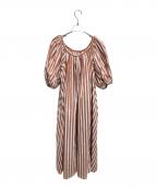 Uhrウーア）の古着「Puff Sleeve Off shoulder Dress」｜ブラウン