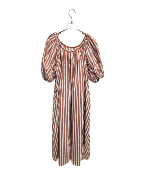 Uhr（ウーア）Uhr (ウーア) Puff Sleeve Off shoulder Dress ブラウン サイズ:36の古着・服飾アイテム