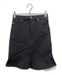 LOUIS VUITTON（ルイ ヴィトン）の古着「モノグラムデニムブラックスカート」｜ブラック