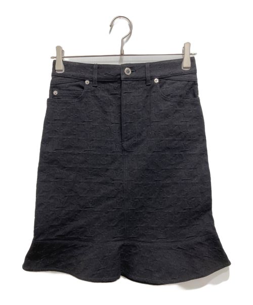LOUIS VUITTON（ルイ ヴィトン）LOUIS VUITTON (ルイ ヴィトン) モノグラムデニムブラックスカート ブラック サイズ:34の古着・服飾アイテム