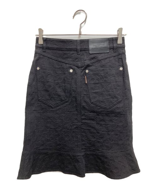 LOUIS VUITTON（ルイ ヴィトン）LOUIS VUITTON (ルイ ヴィトン) モノグラムデニムブラックスカート ブラック サイズ:34の古着・服飾アイテム