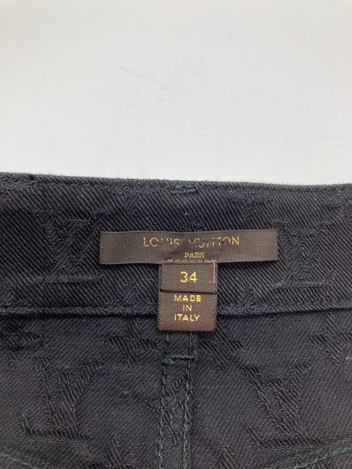 LOUIS VUITTON（ルイ ヴィトン）LOUIS VUITTON (ルイ ヴィトン) モノグラムデニムブラックスカート ブラック サイズ:34の古着・服飾アイテム
