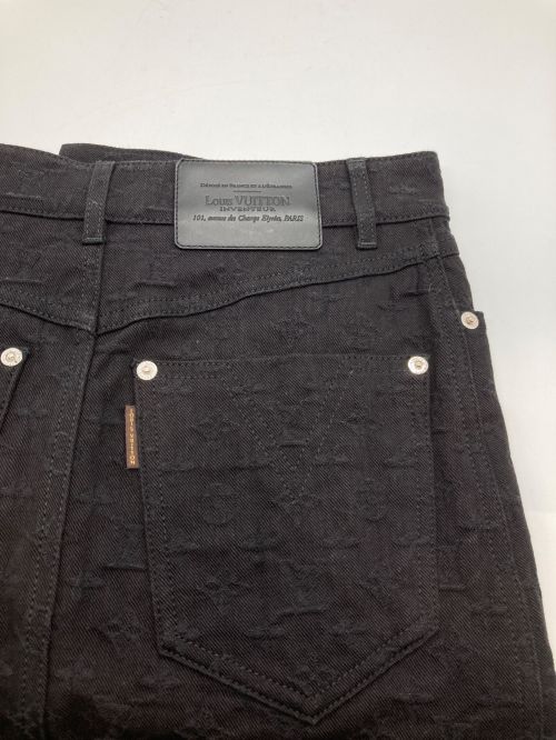 LOUIS VUITTON（ルイ ヴィトン）LOUIS VUITTON (ルイ ヴィトン) モノグラムデニムブラックスカート ブラック サイズ:34の古着・服飾アイテム