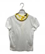 LOUIS VUITTONルイ ヴィトン）の古着「ボウタイスタッズSSカットソー」｜ホワイト×イエロー