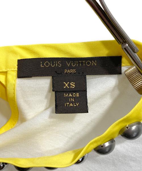 LOUIS VUITTON（ルイ ヴィトン）LOUIS VUITTON (ルイ ヴィトン) ボウタイスタッズSSカットソー ホワイト×イエロー サイズ:XSの古着・服飾アイテム