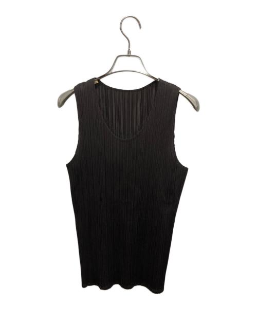 PLEATS PLEASE（プリーツプリーズ）PLEATS PLEASE (プリーツプリーズ) プリーツノースリーブカットソー ブラウン サイズ:Ｌの古着・服飾アイテム