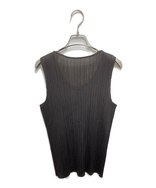 PLEATS PLEASE（プリーツプリーズ）PLEATS PLEASE (プリーツプリーズ) プリーツノースリーブカットソー ブラウン サイズ:Ｌの古着・服飾アイテム