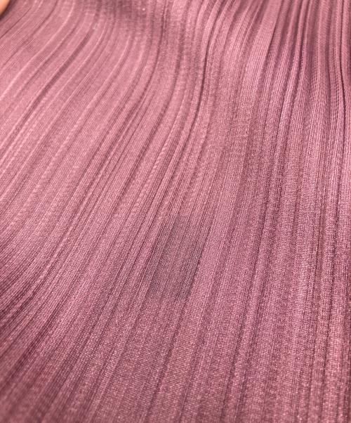 PLEATS PLEASE（プリーツプリーズ）PLEATS PLEASE (プリーツプリーズ) サイドスリットノースリーブプリーツワンピース ワインレッド サイズ:Ｌの古着・服飾アイテム