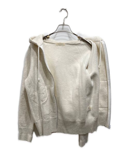 DRAWER（ドゥロワー）DRAWER (ドゥロワー) ツリウラケスウェットジップパーカー ベージュ サイズ:40の古着・服飾アイテム